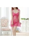 Sexy Nightgown Eyelash Lace Chemise Babydoll Coral