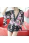 Floral Kimono Robes Sheer Sleepwear Lingerie