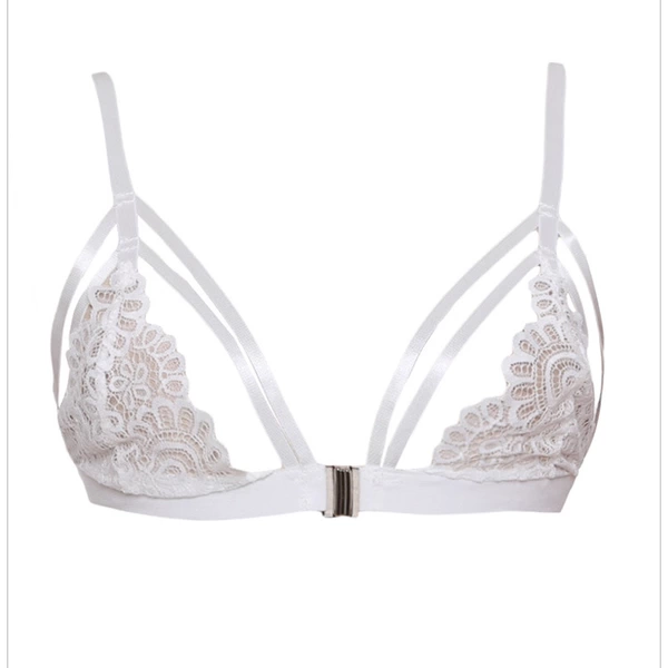 Sheer Lace Lingerie Bra Hollow Out Bra White