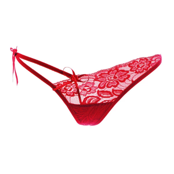 Women Sexy Lace G-String Thongs Panty Red