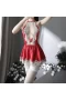 Halter Neck Lace Edge Sexy Women Lingerie Red