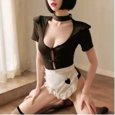 Maid Cosplay Costume See Through Lingerie Set