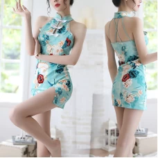 Women's Sexy Floral Mini Chinese Evening Dress Cheongsam