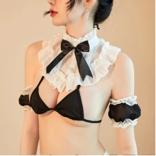 Sexy Women V-neck Maid Cosplay Lingerie Suit