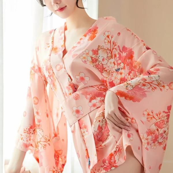 Women's Kimono Robe Long Robes Printed Kimono Nightgown