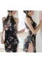 Sexy Cheongsam Lingerie Keyhole Backless Bodysuit Babydoll Costume