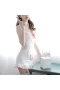 White Naughty Chemise Costume Role Play Uniform Dress Lingerie