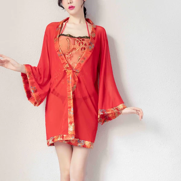 Perspective Temptation Sexy Lace Carved Pajamas, Oriental Classical Beauty