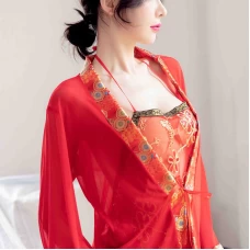 Perspective Temptation Sexy Lace Carved Pajamas, Oriental Classical Beauty