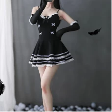 Maid Outfits for Women Sexy French Maid Costume Babydoll Dress 1452