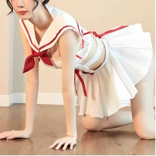 School Girl Cosplay Lingerie Mini Sailor Suit Costume Outfit