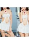 Women's Halter Neck Tie Waist Sexy Lingerie Roleplay Nurse Bodysuit White