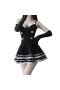 Black V-neck Maid Sexy Temptation Cosplay Black