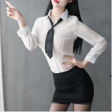 Women Sailor Style Bodycon Dress Uniform Long Sleeve