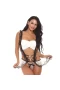 Women's Cute Black Maid Sexy mesh Uniform Temptation Cosplay White