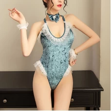 Rabbit Costume Haute Sexy Bunny Bodysuit Blue