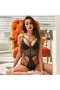 Women's Sexy Floral Lace Mesh Sheer Teddy Bodysuit Lingerie One Piece