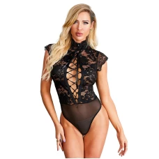 Lace Edge Sexy See Through Women Lingerie Bodysuit