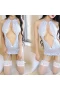 Halter Neck Lace Edge Backless Babydoll Lingerie Bodysuit