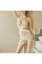 Open Crotch Halter Neck See Through Lingerie White