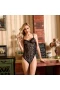 Sexy Lace Flexible Teddy Lingerie Mesh Bodysuit Black