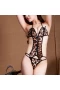 Leopard Print Open Back Lingerie Lace Teddy Bodysuit