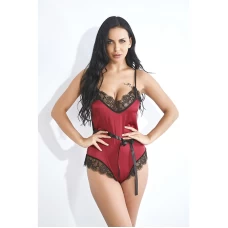 Sexy Lingerie Lace Edge Deep V-Neck Bodysuit