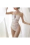 Lace Edge Bodysuit for Women Lingerie Sexy White