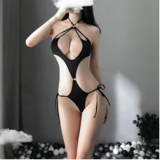 Backless Lingerie Bodysuit With Halter Neck