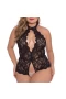 Women's One Piece Teddy Lingerie Lace Bodysuit Black