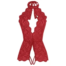 Women's One Piece Teddy Lingerie Lace Bodysuit Red