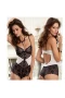 One Piece Bodysuit Eyelashes Lace Babydoll With Halter Neck