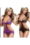 Halter Neck Sexy Lingerie Bodysuit With Cup hollow Purple