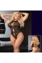 Deep V Halter Lace Lingerie Teddy Bodysuit With Bow-knot