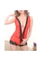 Women's Sexy Lace Lingerie Teddy One Piece Bodysuit Red