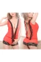 Women's Sexy Lace Lingerie Teddy One Piece Bodysuit Red