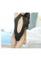 Backless Halter Neck Open Chest Lingerie Black