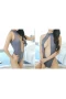 Backless Halter Neck Open Chest Lingerie Grey