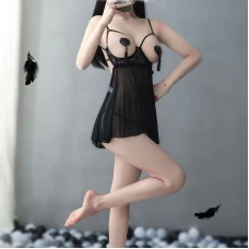 Cut Out Lingerie With Open Crotch Black