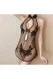 Sexy Lingerie Temptation Classical Embroidery Rose Cheongsam Black