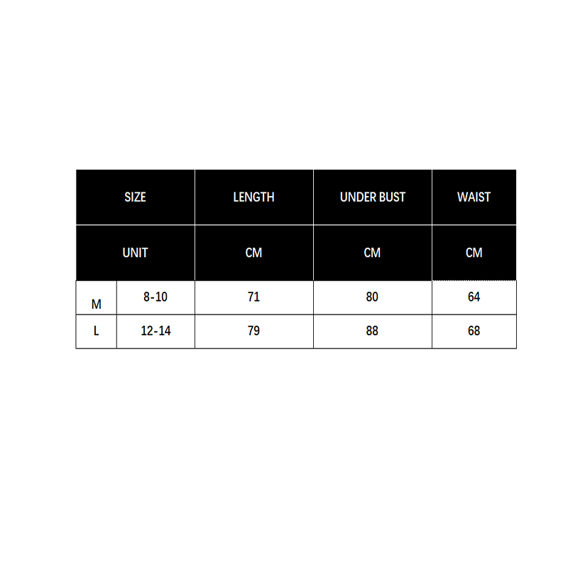 miulover size chart