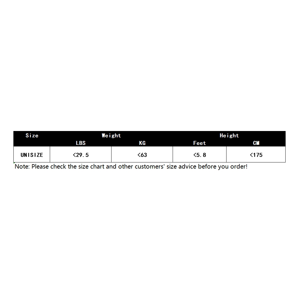 miulover size chart