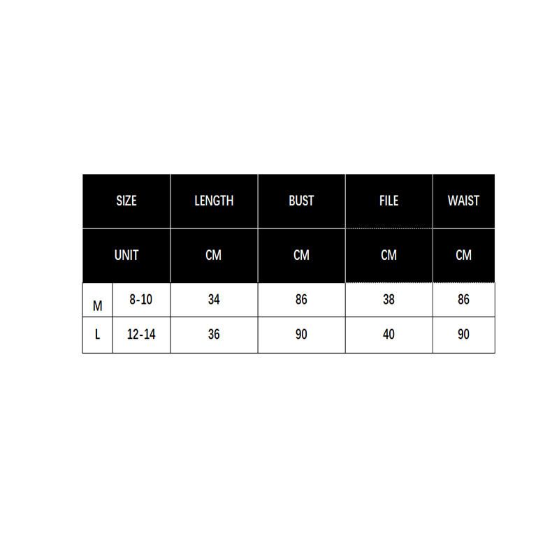 miulover size chart